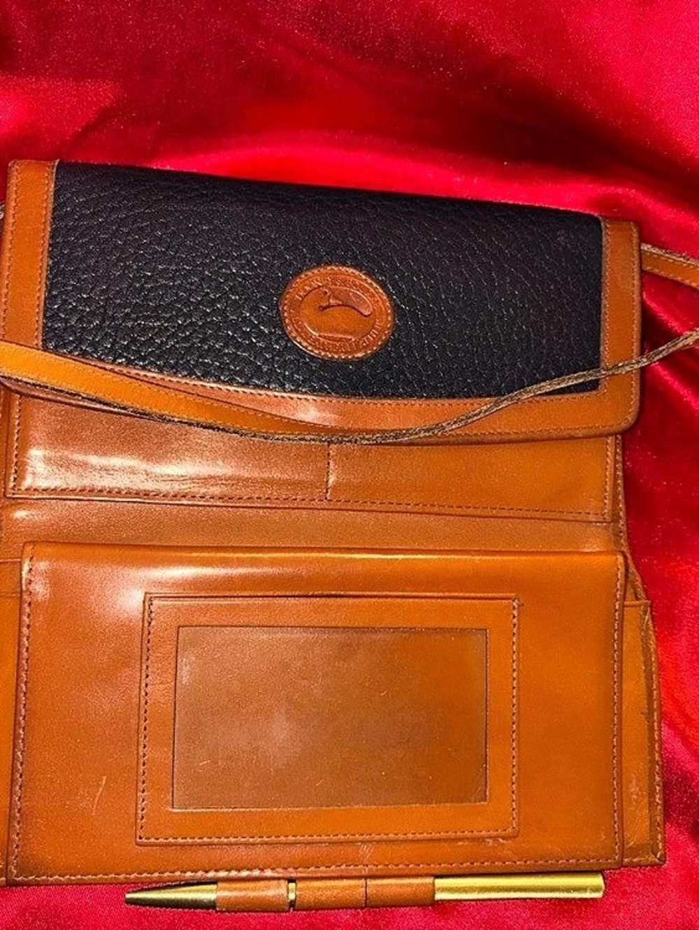 Dooney & Bourke Two-Tone Leather-Look Crossbody Bag in Brown & Black